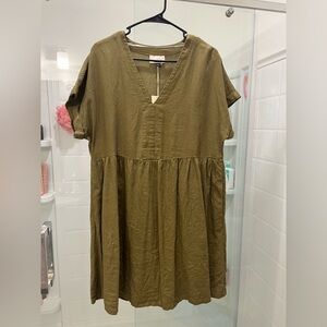 Army green dress with pockets